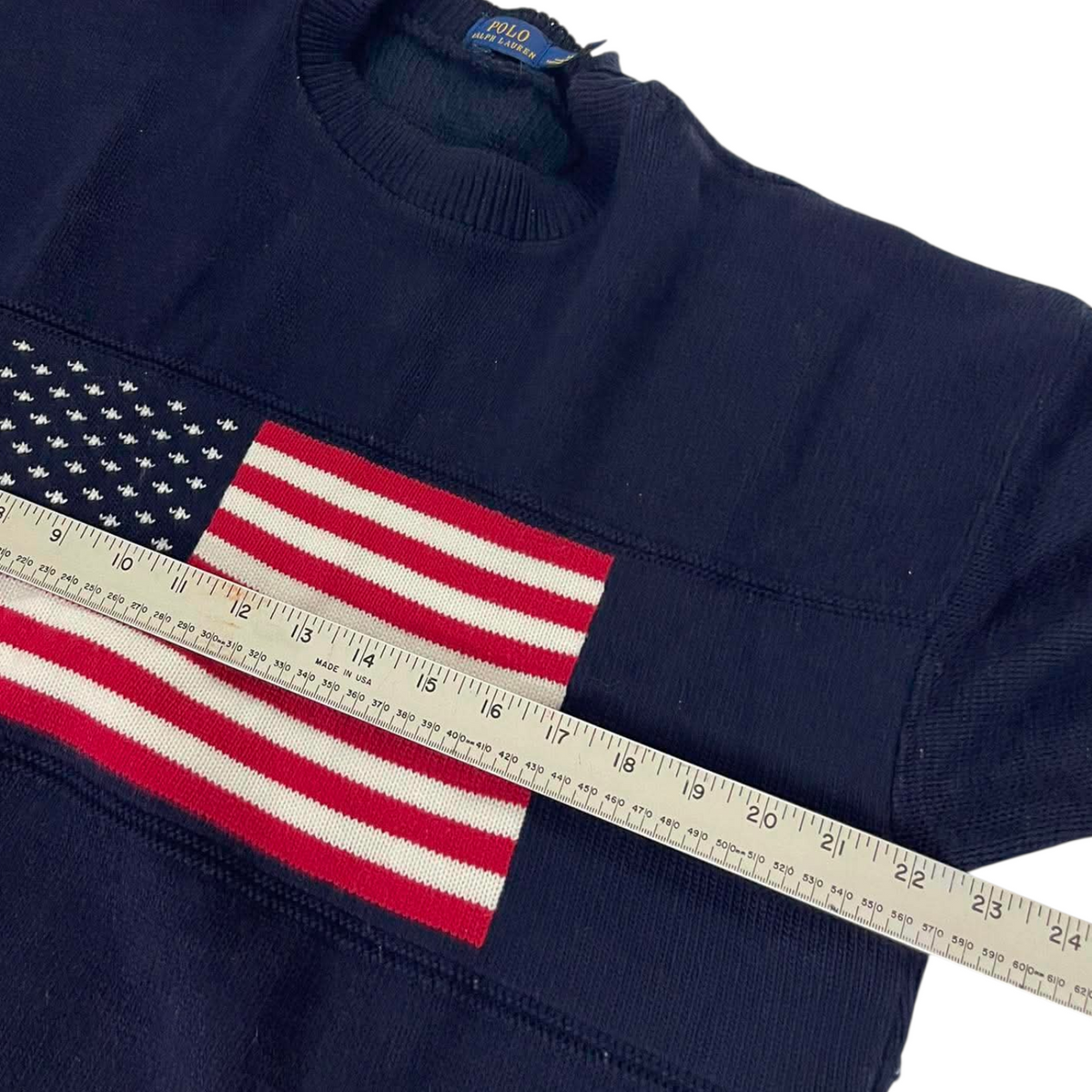 VINTAGE 100% COTTON RALPH LAUREN AMERICAN FLAG SWEATER (M)