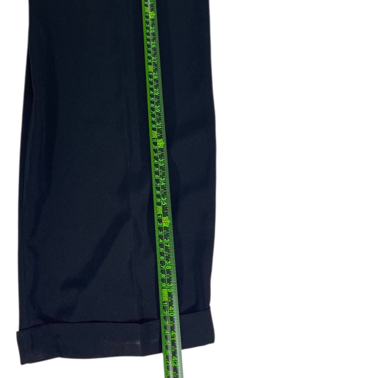 CHISEL BLACK WIDE LEG TROUSERS (34)