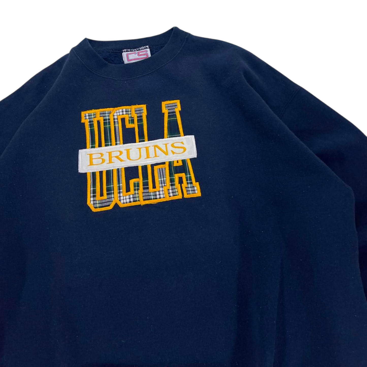 90S UCLA EMBROIDERED BRUINS NAVY CREWNECK (L-XL)