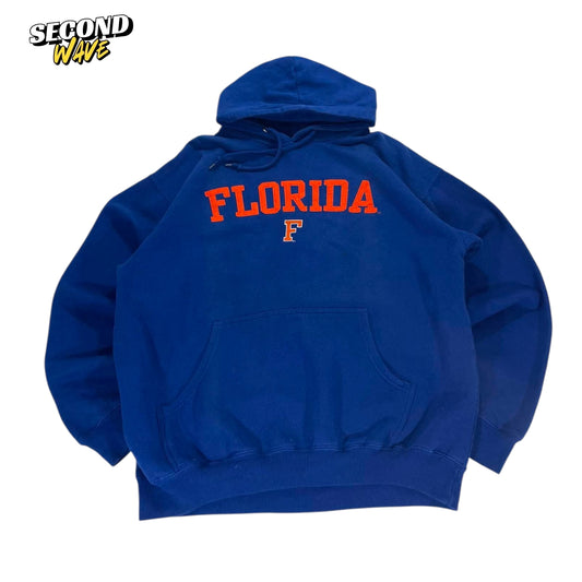 VINTAGE EMBROIDERED UNIVERSITY OF FLORIDA GATORS BLUE HOODIE (L)