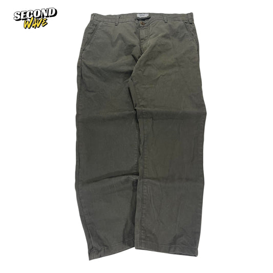 BARKERS OLIVE GREEN BAGGY CHINO PANTS (38)