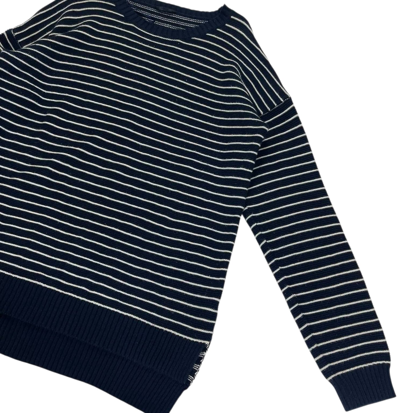 VINTAGE JAY JAYS NAVY BLUE & WHITE STRIPED CREWNECK (XL)