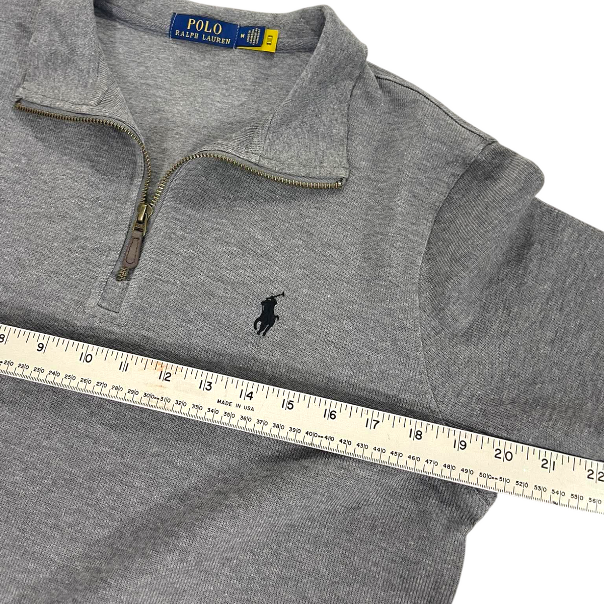 POLO RALPH LAUREN GRAY QUARTER ZIP (M)