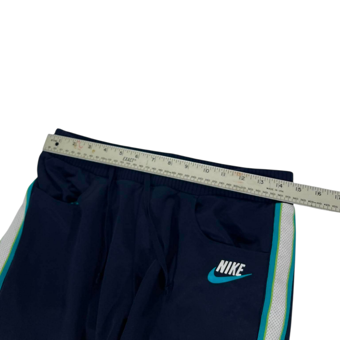 NIKE NAVY BLUE TEAL TRACK PANTS (M) ³