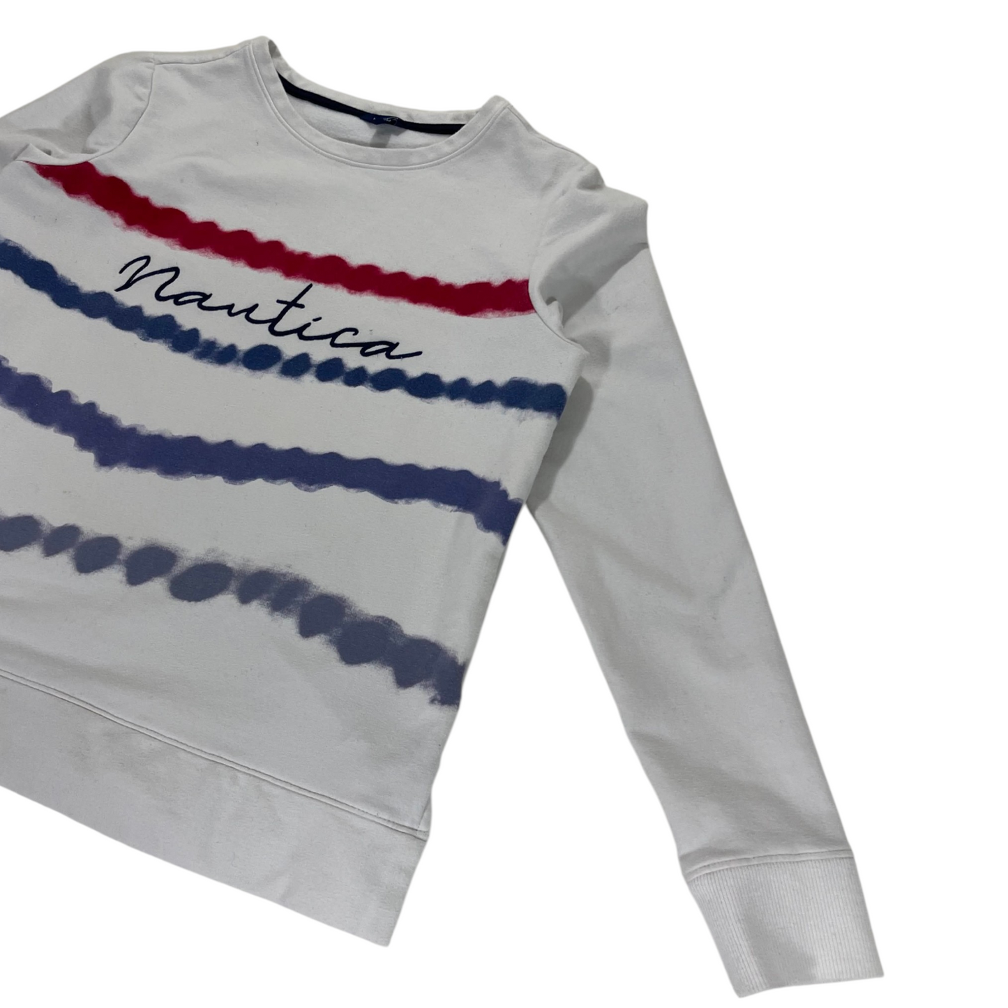 NAUTICA WHITE LONG SLEEVE SWEATSHIRT (S-M)