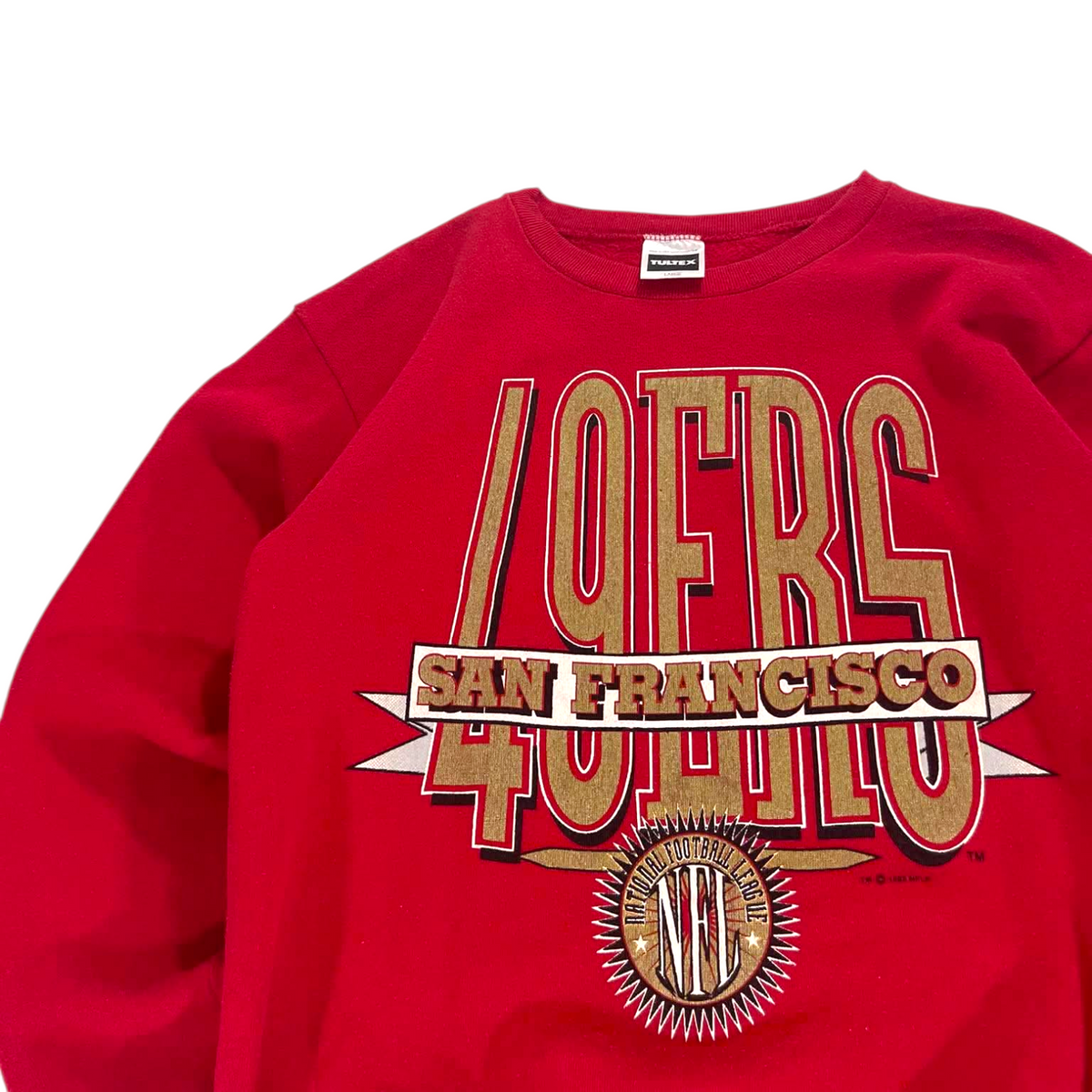 TULTEX SAN FRANCISCO 49ERS CREWNECK (BEST FIT S - M)