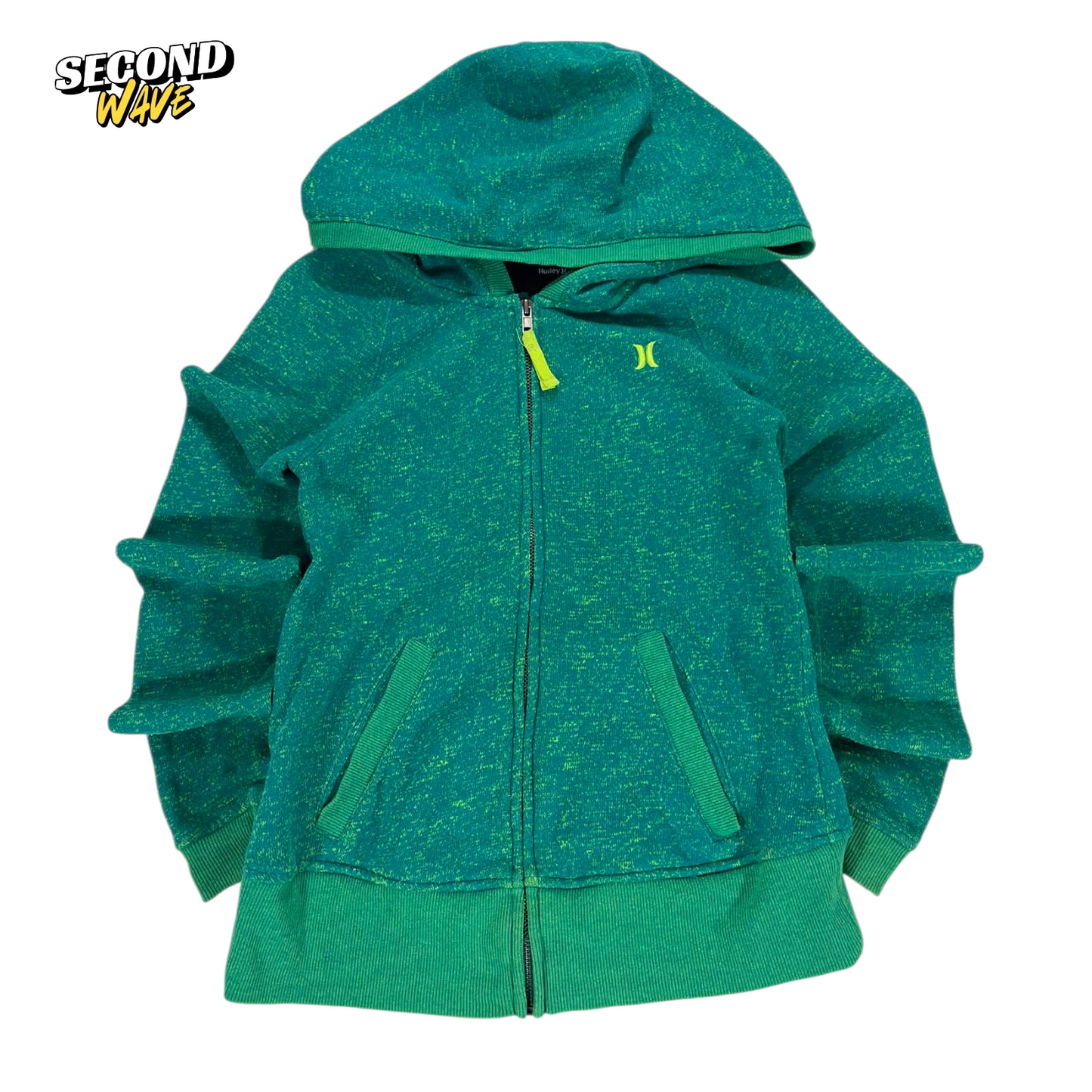 HURLEY GREEN ZIP UP HOODIE (S)