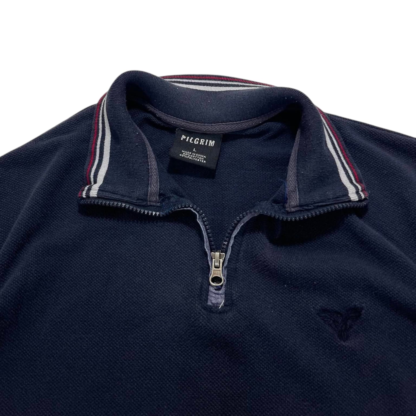 PILGRIM NAVY QUARTER ZIP SWEATSHIRT (L)