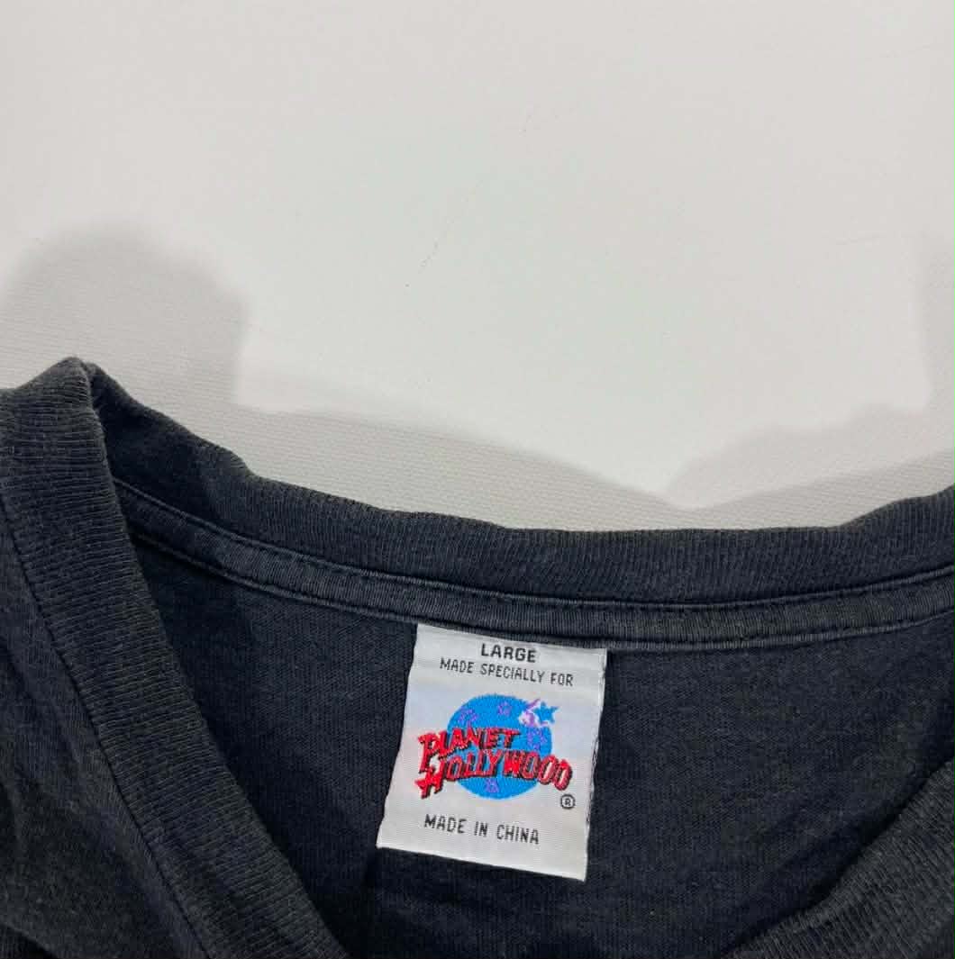 VINTAGE PLANET HOLLYWOOD BKACK GRAPHIC T-SHIRT (L)