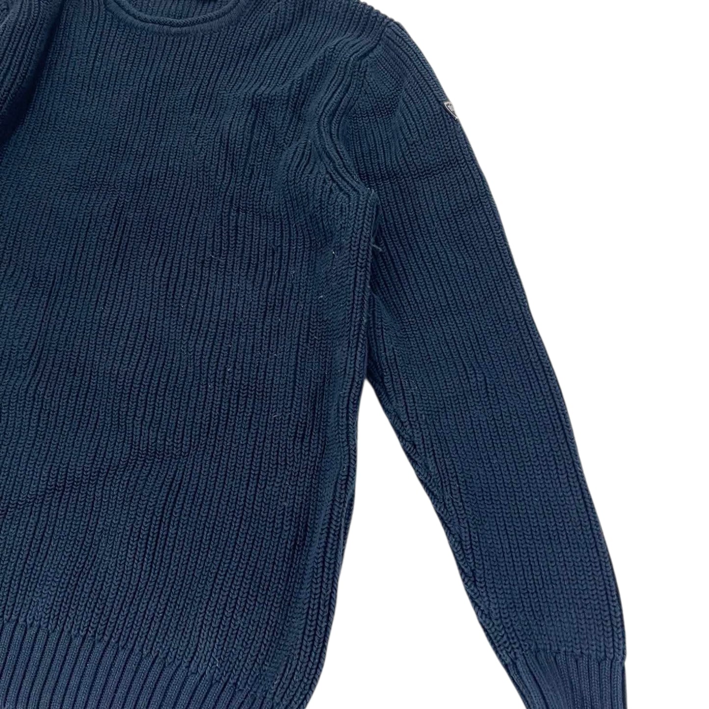 VINTAGE RODD & GUNN NAVY BLUE KNIT JUMPER (L)