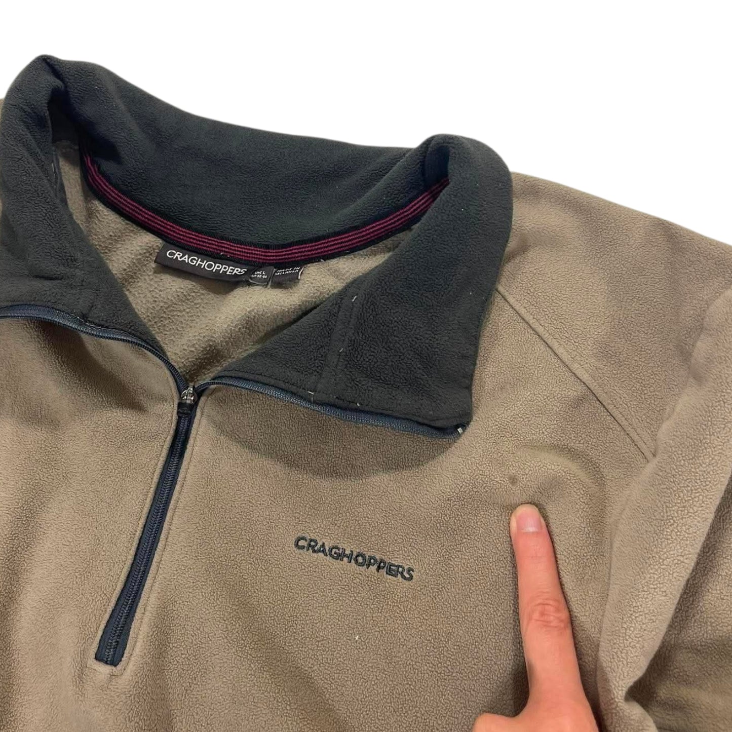 CRAGHOPPERS BROWN QUARTER ZIP FLEECE (L)