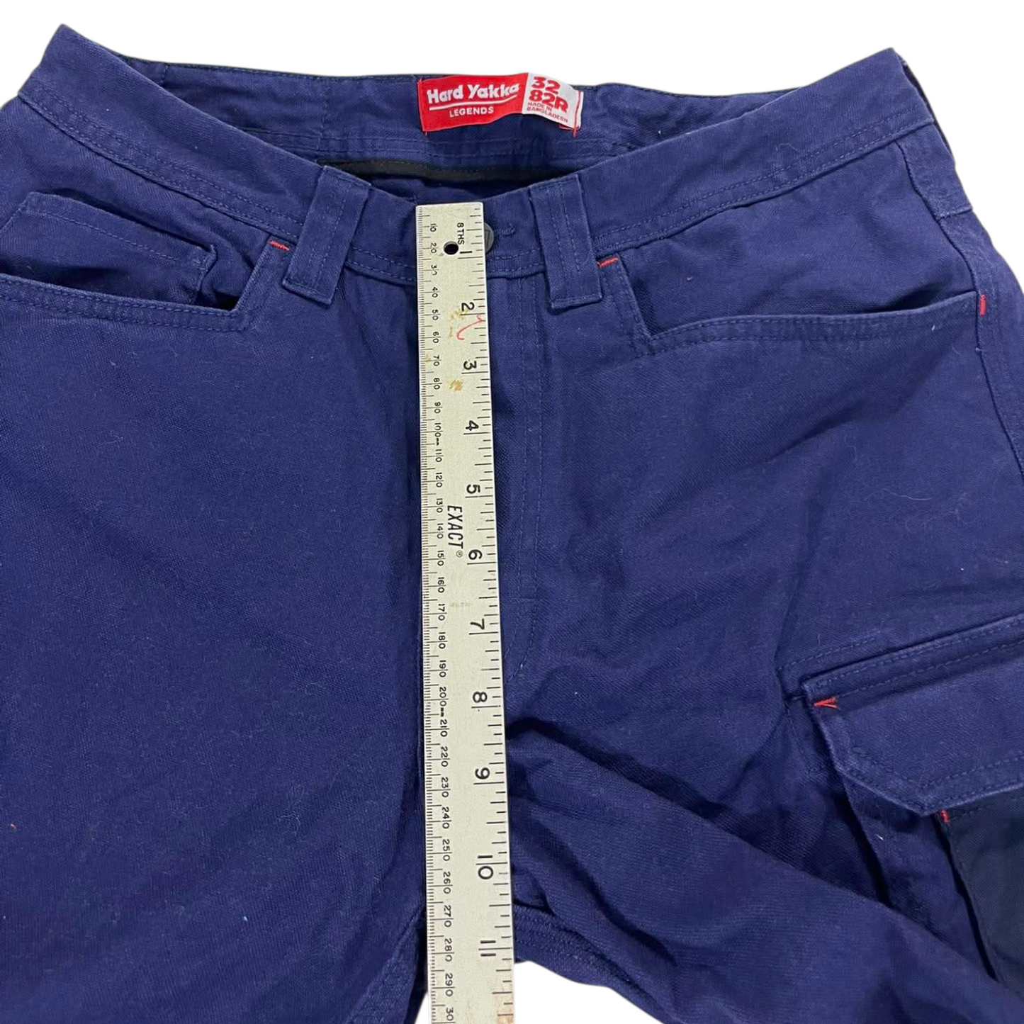 HARD YAKKA NAVY BLUE CARGO PANTS (32)