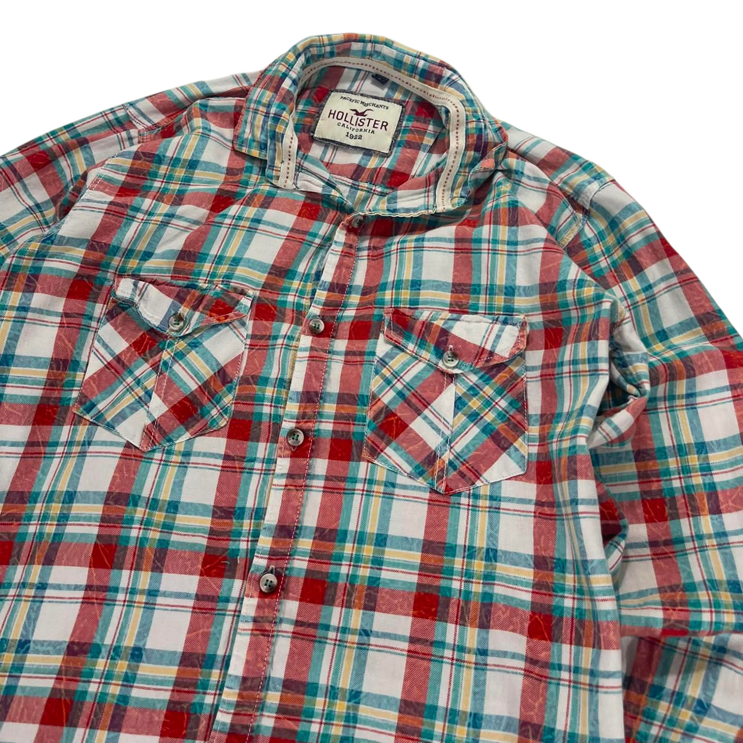 Y2K HOLLISTER CO. RED BUTTON-UP (L)