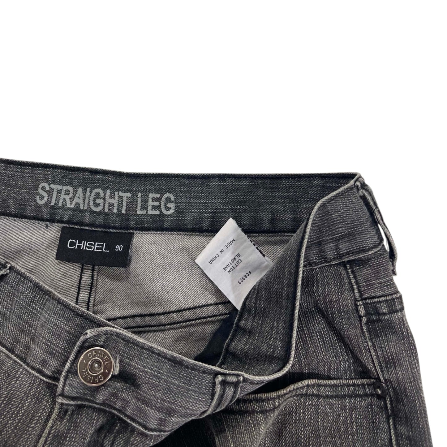 VINTAGE CHISEL GREY STRAIGHT LEG JEANS (34)