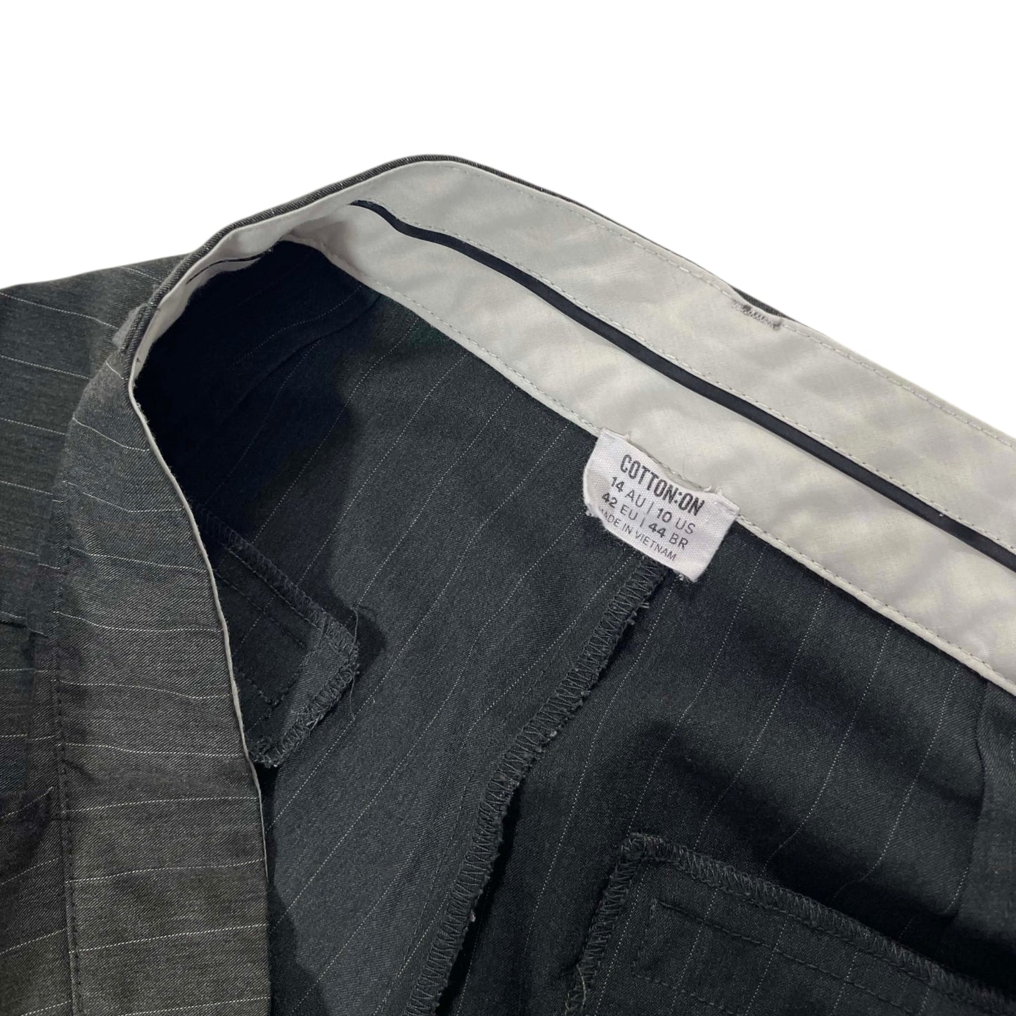 COTTON ON GREY PINSTRIPE WIDE LEG PANTS (L)