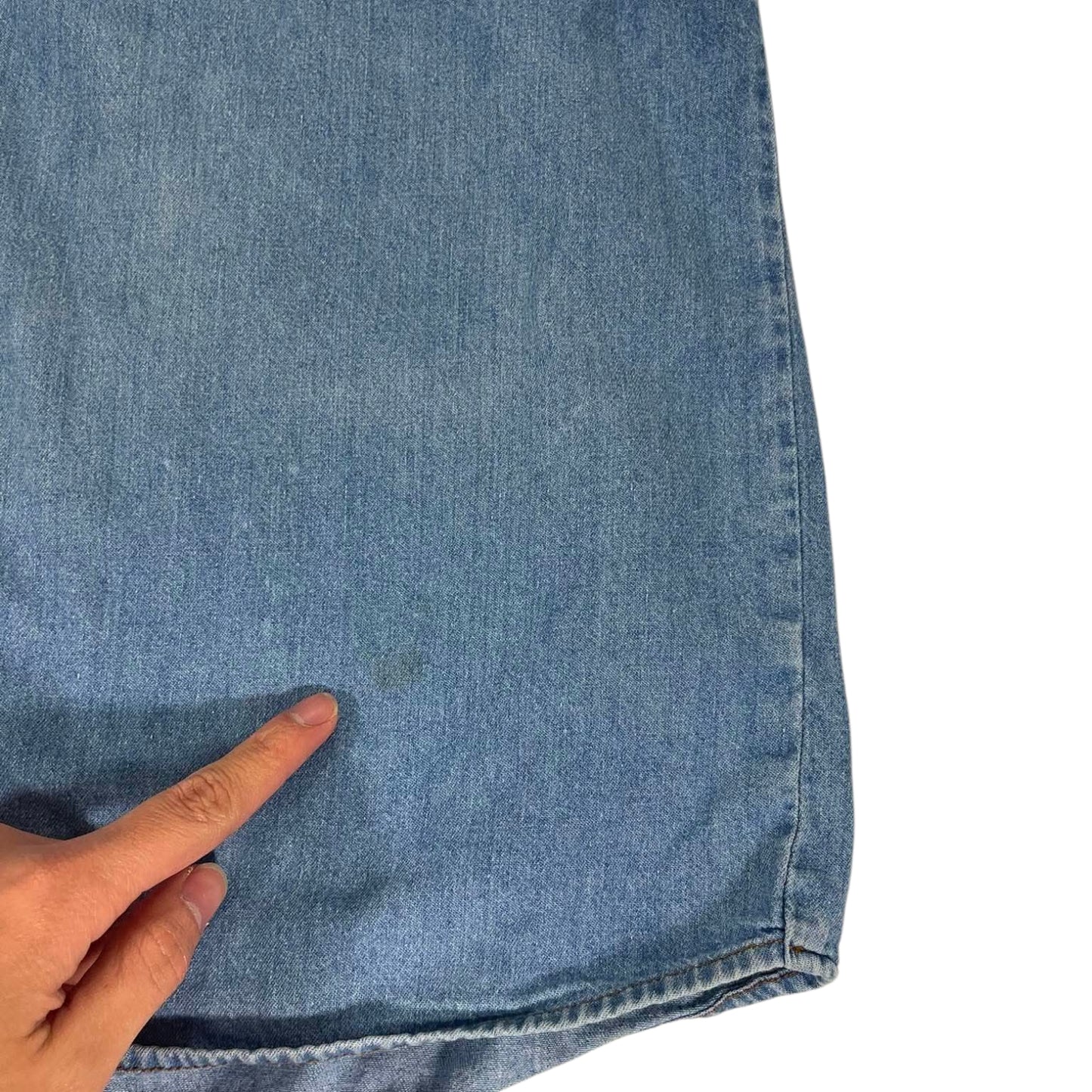 VINTAGE SPIRIT BLUE DENIM BUTTON UP (L)
