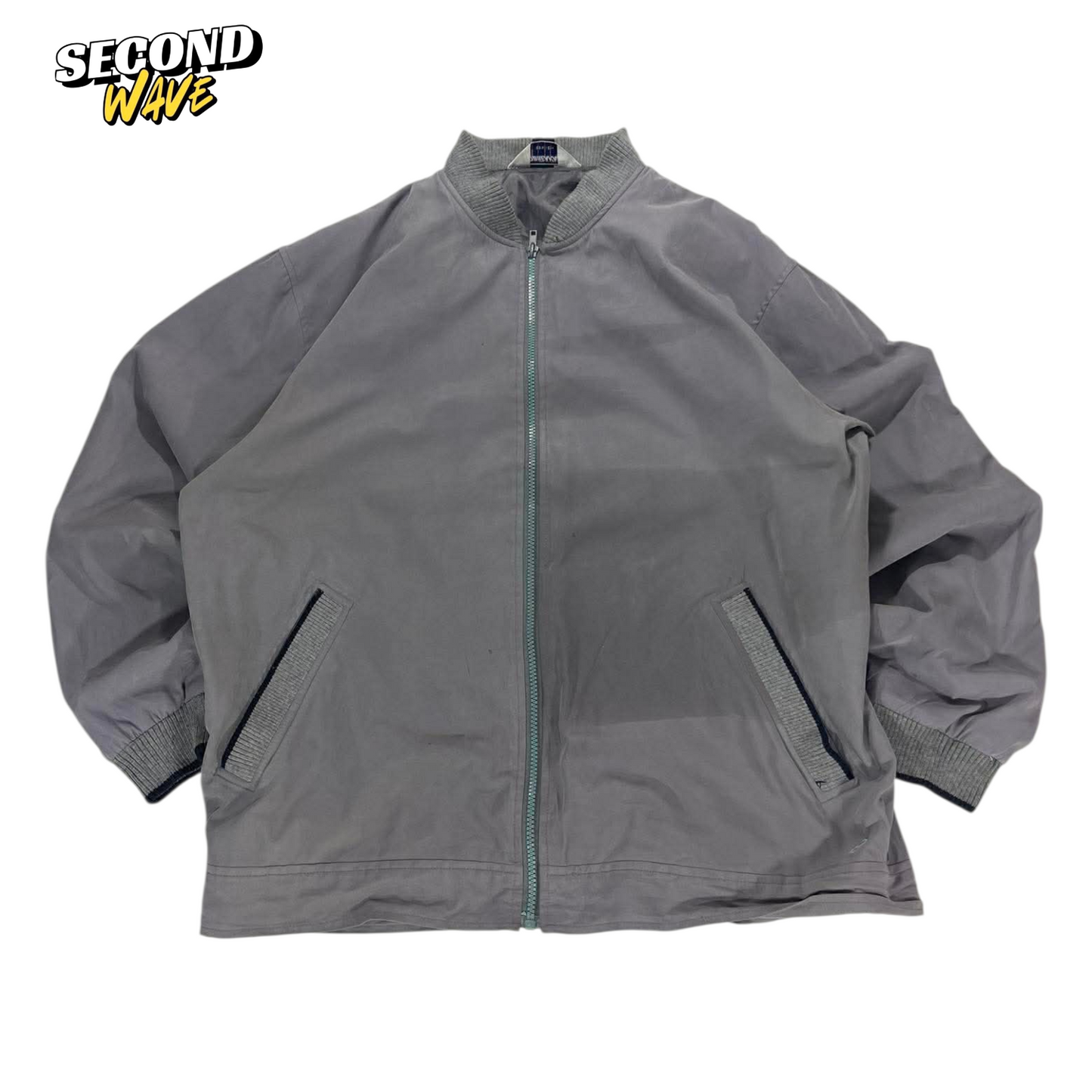 VINTAGE BREAKAWAY GREY WINDBREAKER JACKET (L)