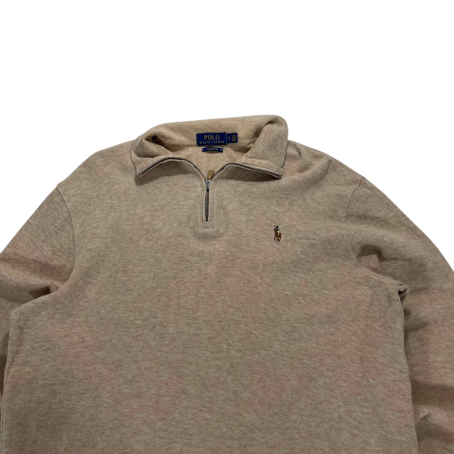 POLO RALPH LAUREN LIGHT BROWN QUARTER ZIP (S)
