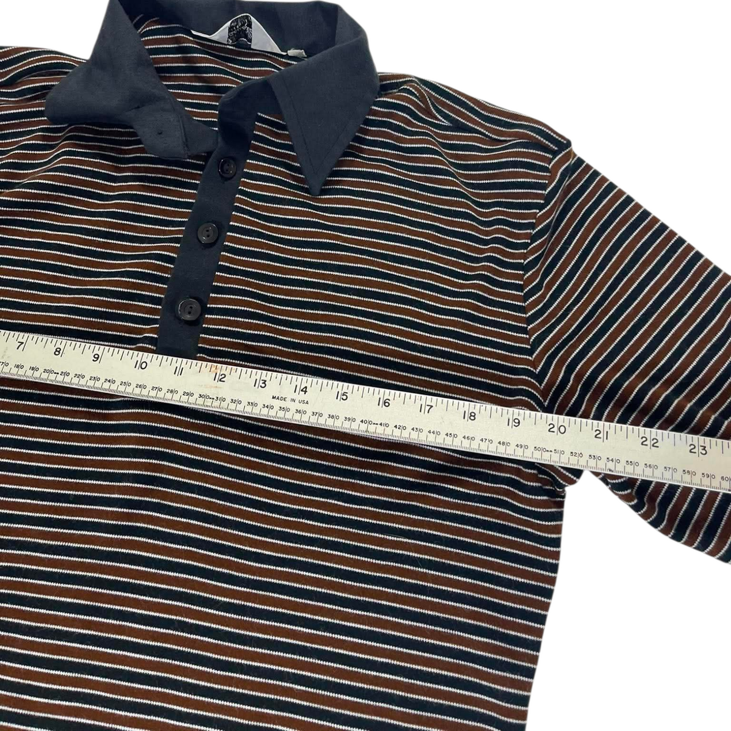 CASUALAIRE LONG SLEEVE STRIPED POLO SHIRT (S)