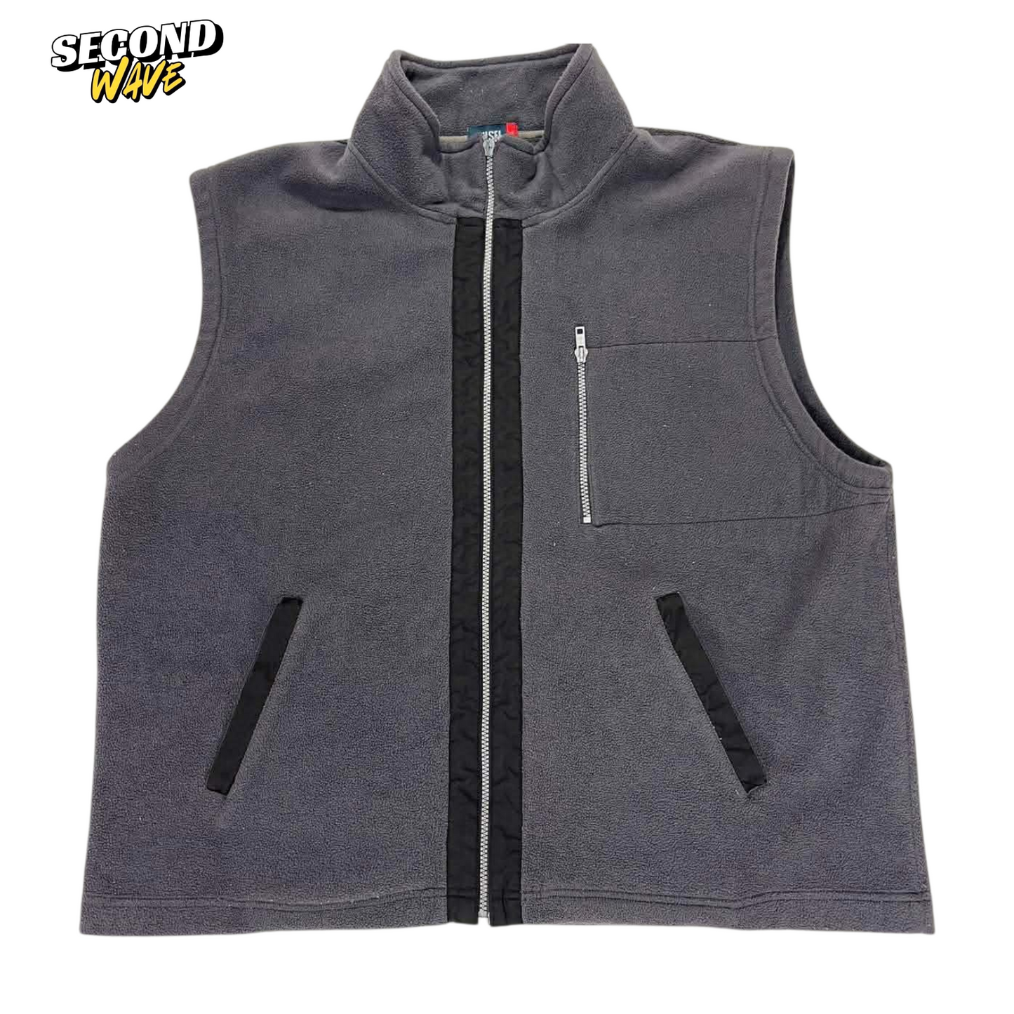 GREY CHISEL FLEECE VEST (L)