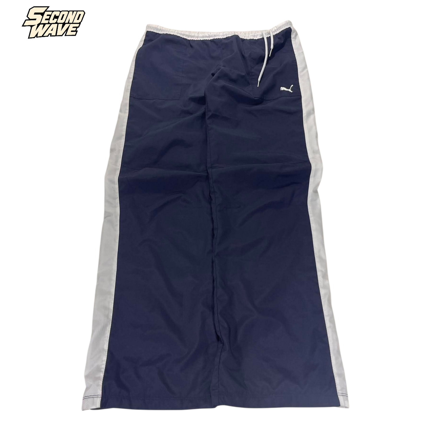 PUMA NAVY BLUE TRACK PANTS ⁹ (L)