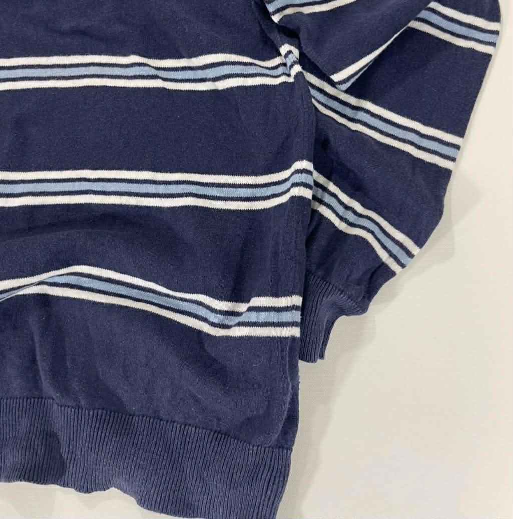 VINTAGE PAUL COSTELLOE BLUE STRIPED LONG SLEEVED SHIRT (L)