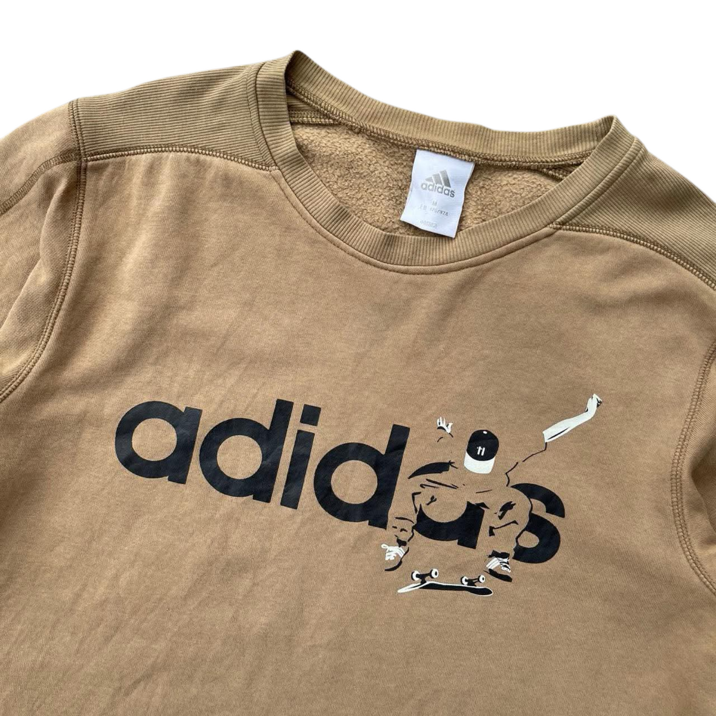 VINTAGE SKATE ADIDAS BROWN CREWNECK (M)