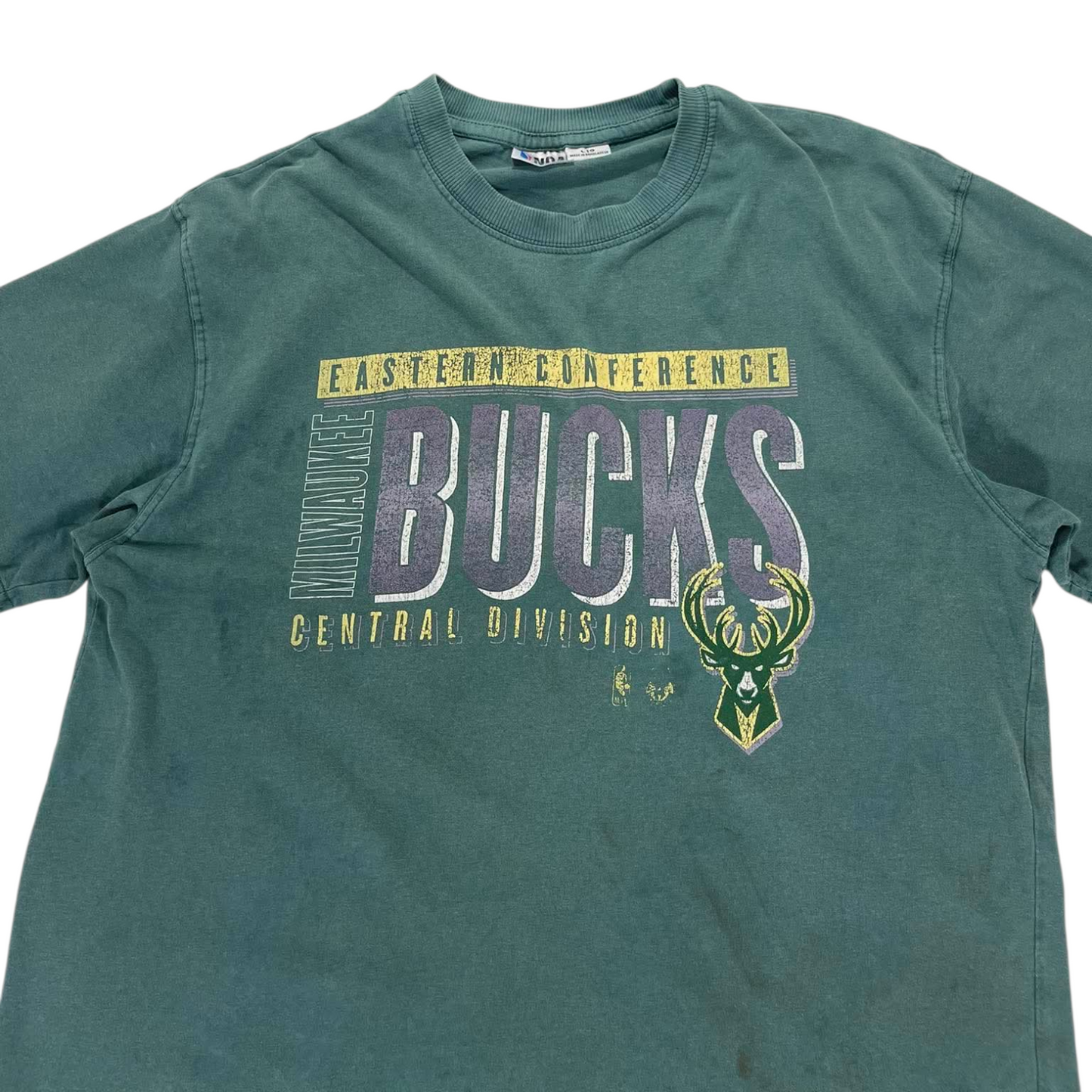 VINTAGE NBA MILWAUKEE BUCKS GREEN T-SHIRT (M-L)