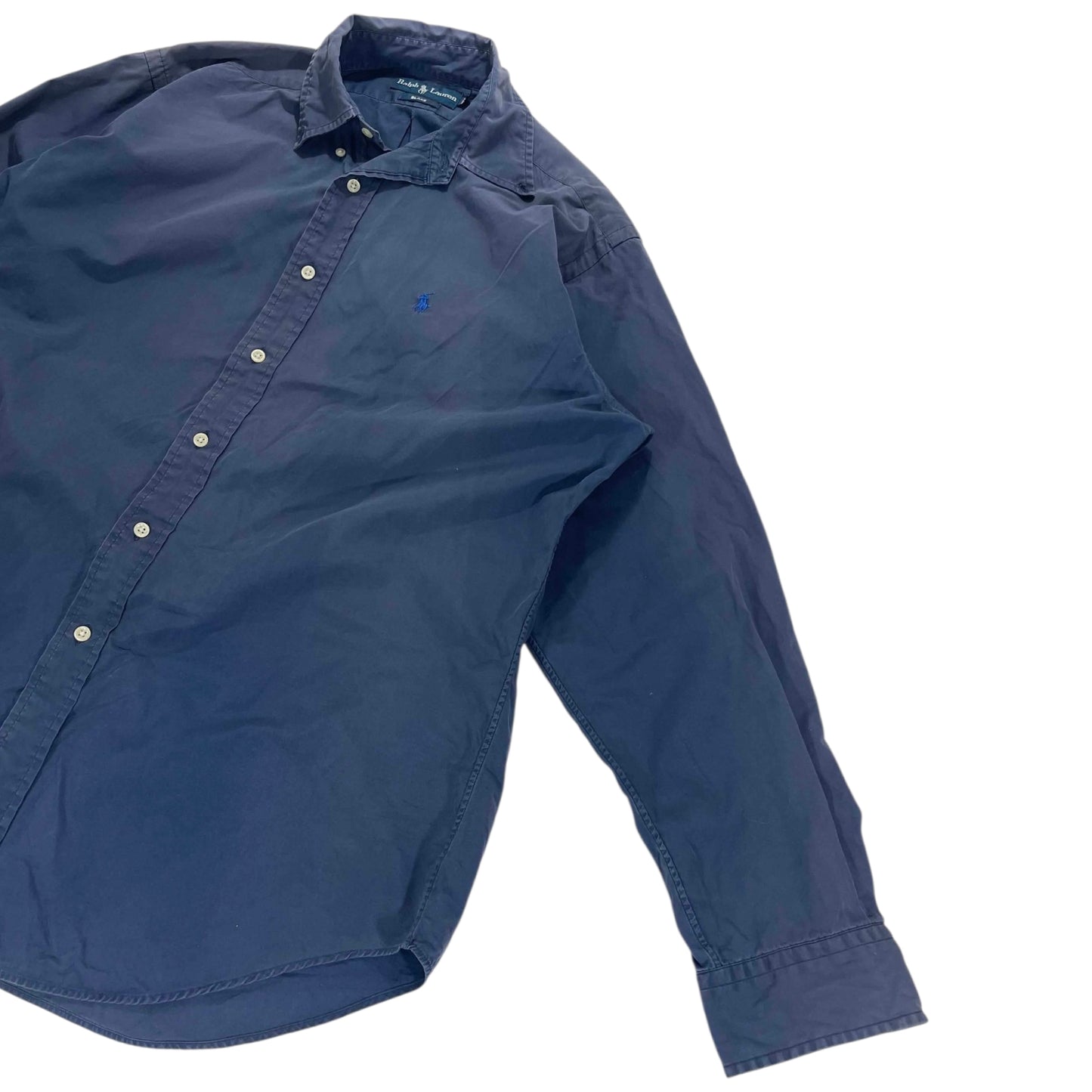 VINTAGE RALPH LAUREN NAVY POLO BUTTON UP (M)