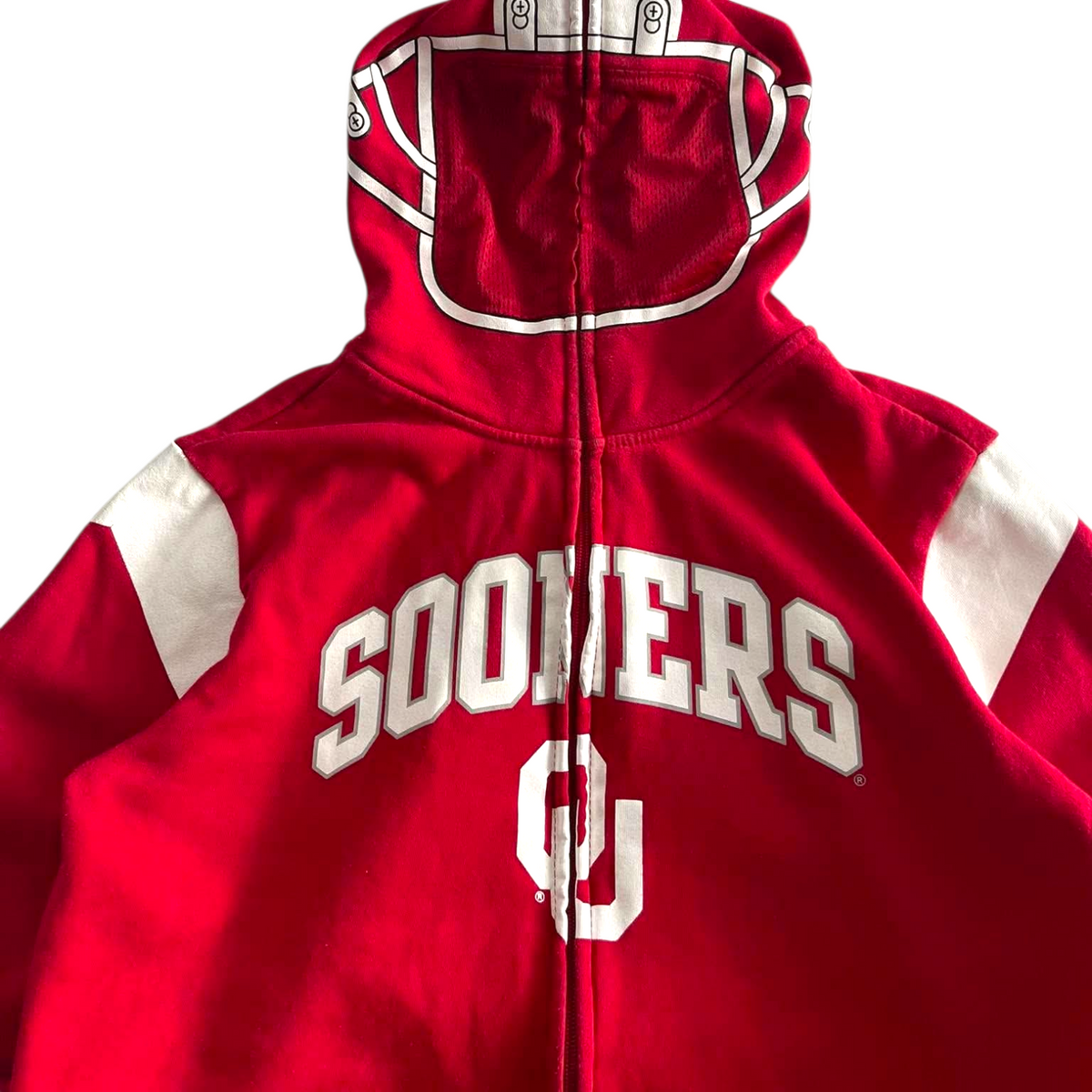 OKLAHOMA SOONERS RED ZIP UP HOODIE (S)
