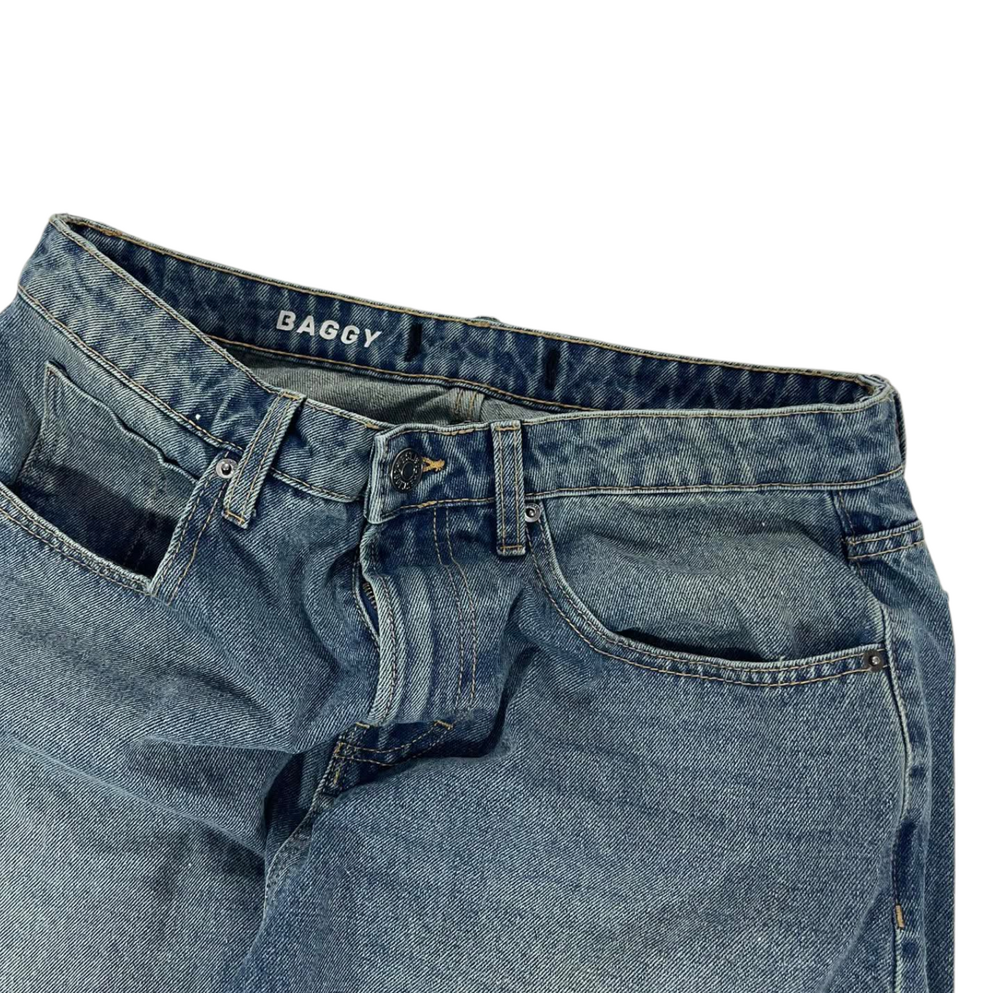 VINTAGE BAGGY BLUE DENIM JEANS (32)