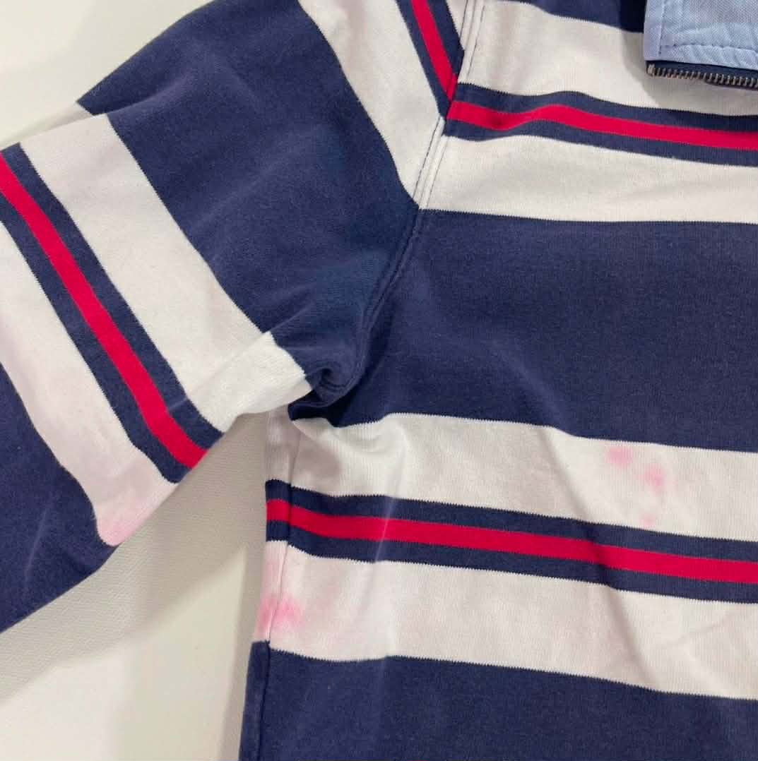 Y2K WRANGLER NAVY BLUE STRIPED QUARTER ZIP SWEATSHIRT (10)