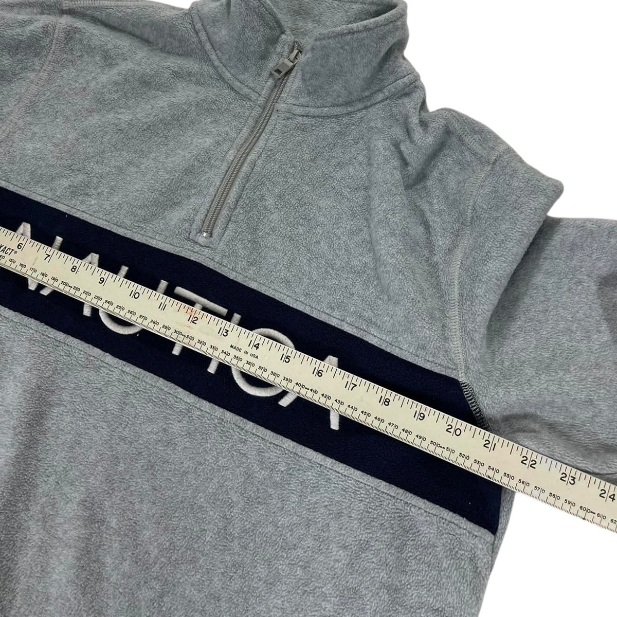 VINTAGE NAUTICA GREY QUARTER ZIP (M-L)