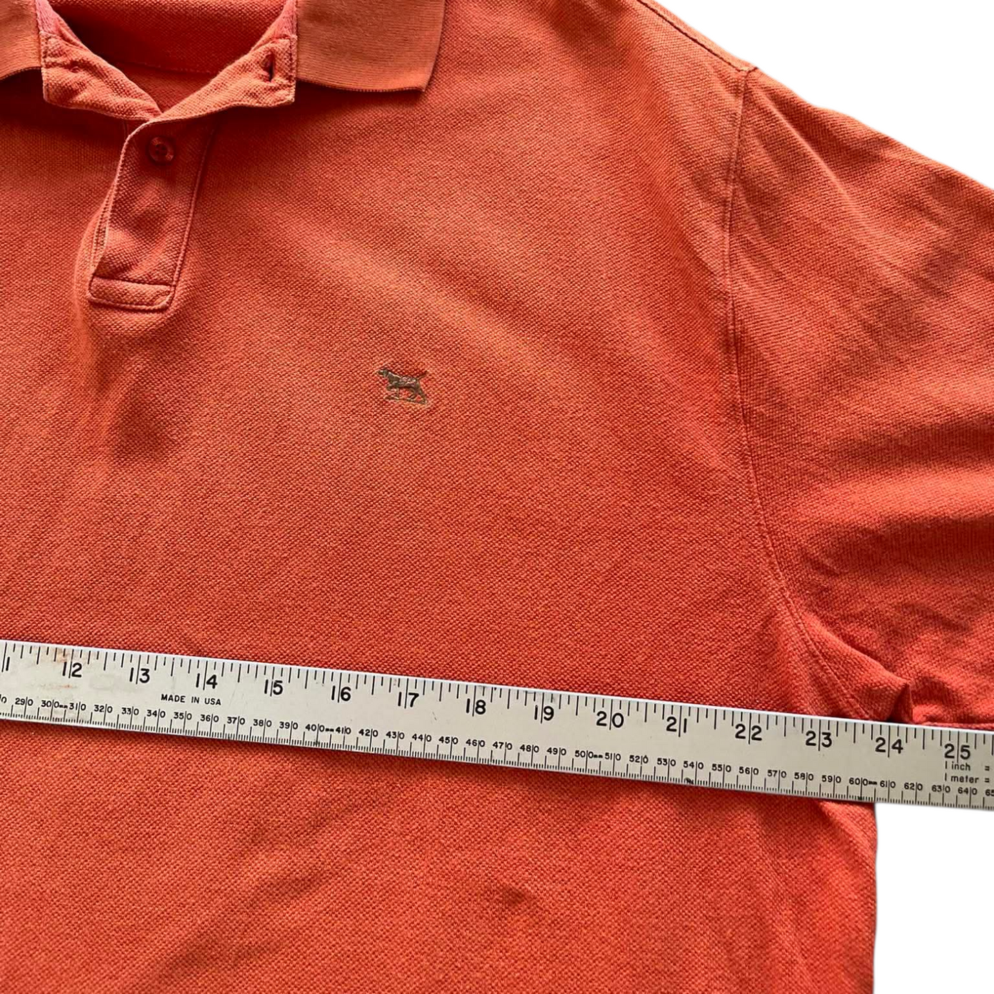 VINTAGE RODD N GUNN ORANGE POLO SHIRT WITH EMBROIDERED LOGO (XL)