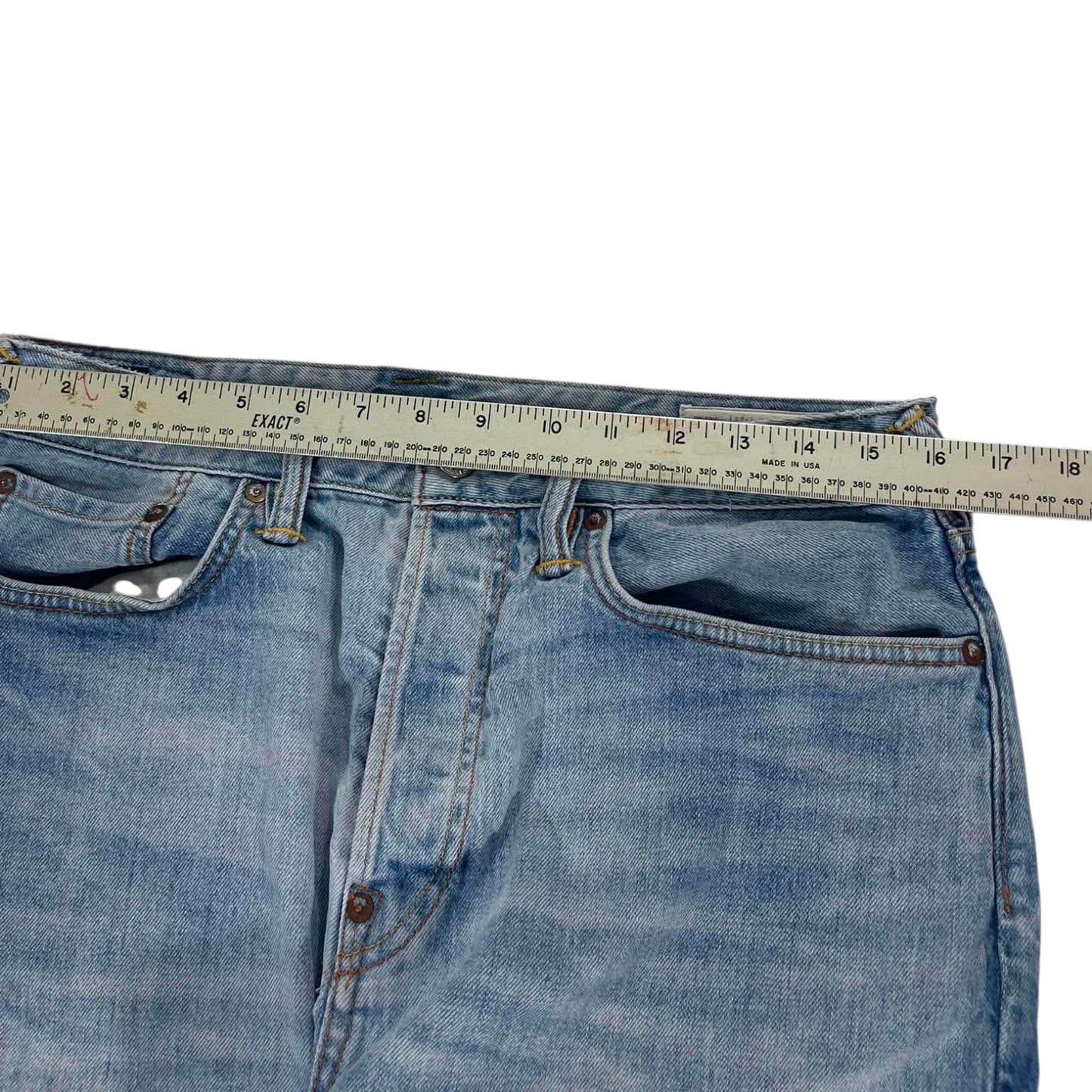 Y2K EMBROIDERED EVISU BLUE DENIM JEANS (32)