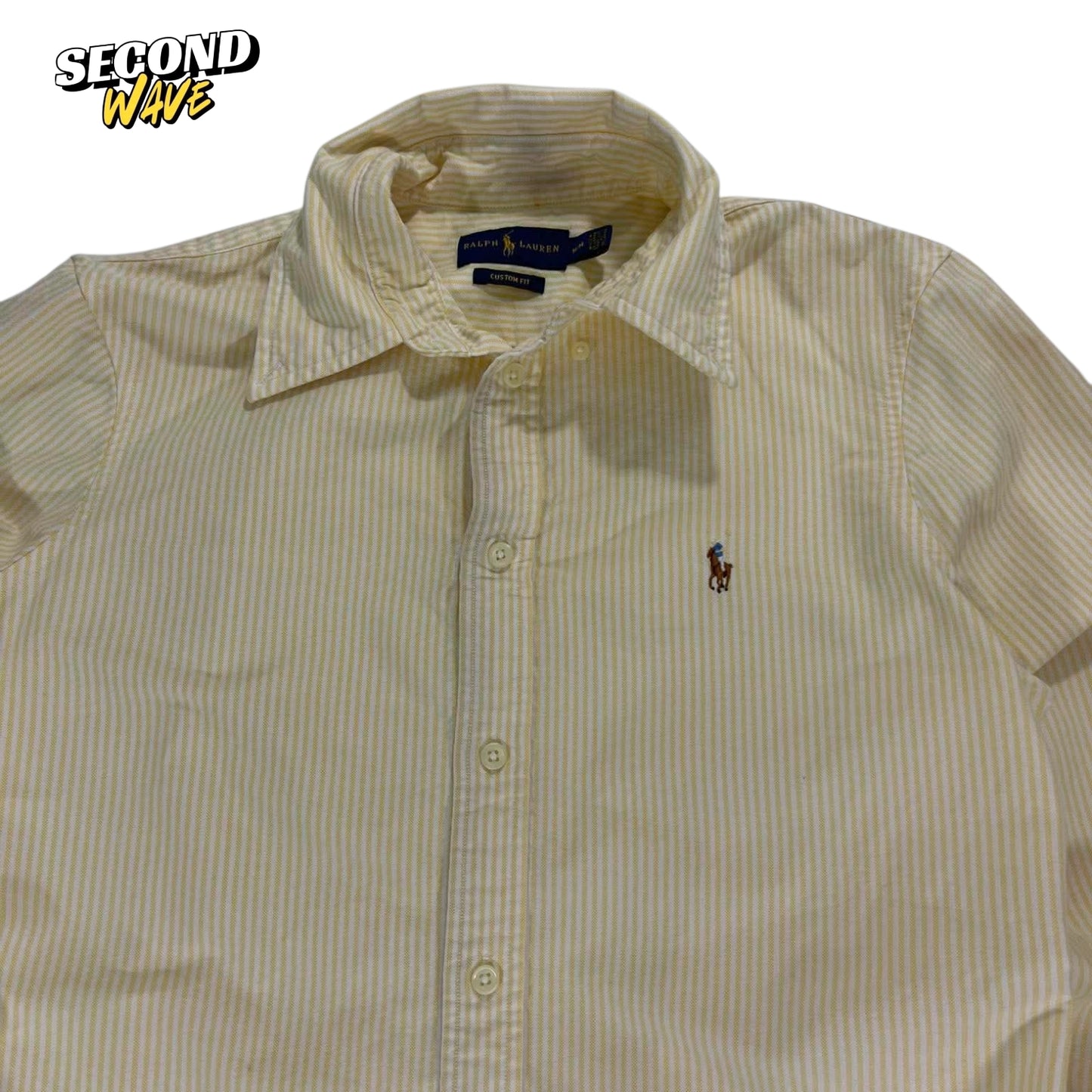 RALPH LAUREN YELLOW STRIPED BUTTON UP (M)