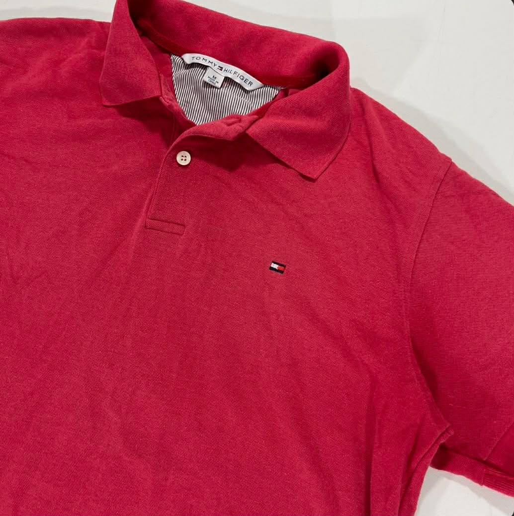 TOMMY HILFIGER RED POLO SHIRT (M)