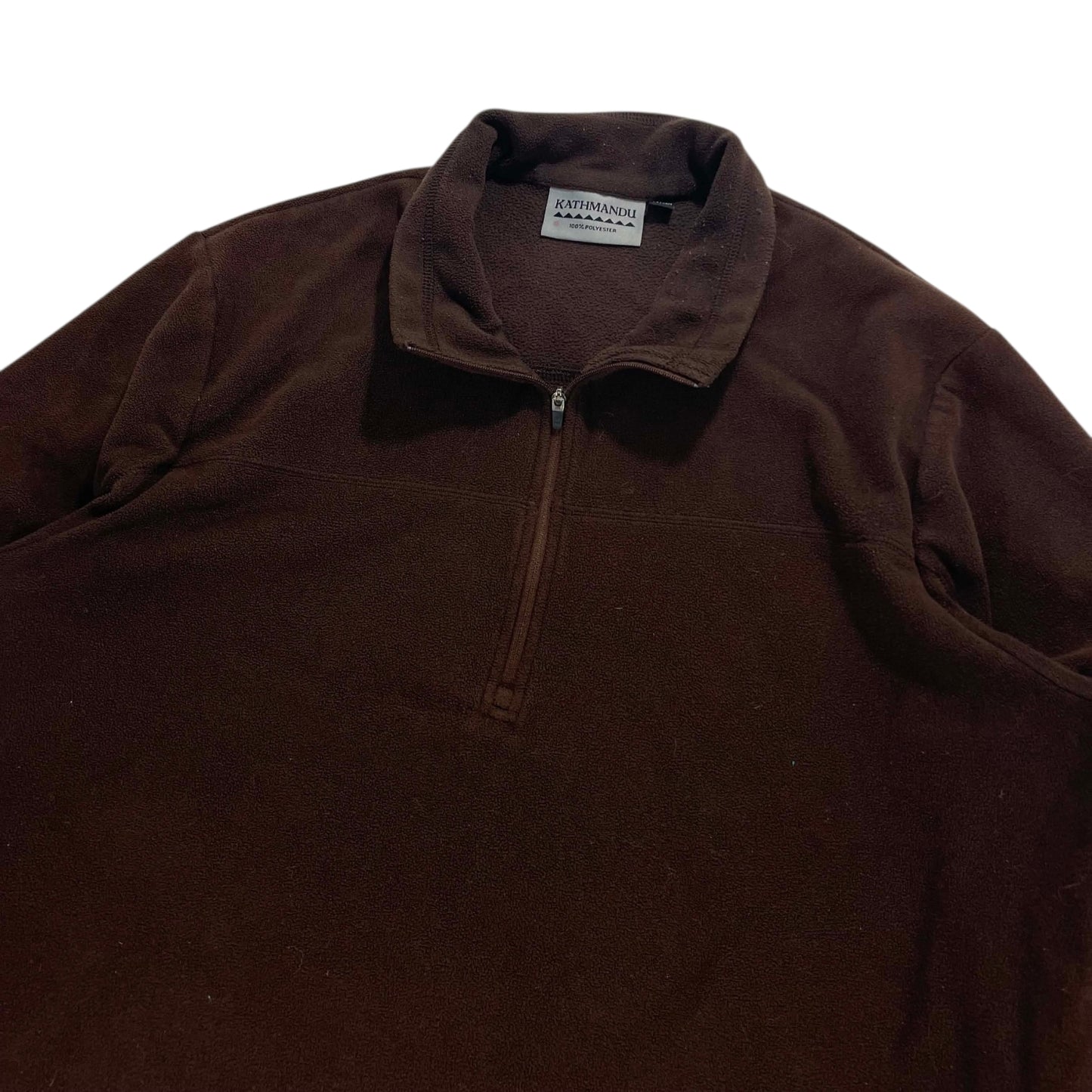 KATHMANDU BROWN POLYESTER FLEECE QUARTER ZIP (L)