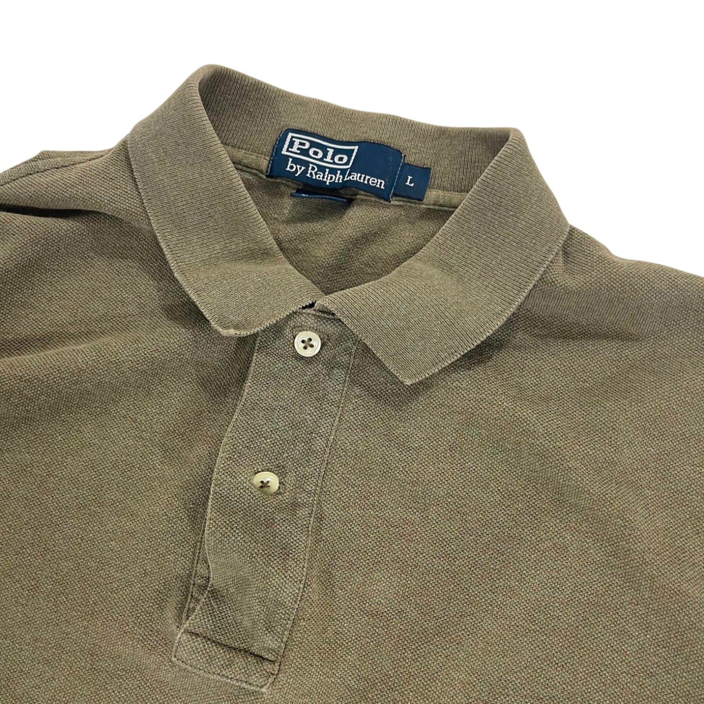 VINTAGE POLO RALPH LAUREN OLIVE POLO LONG SLEEVE (L)