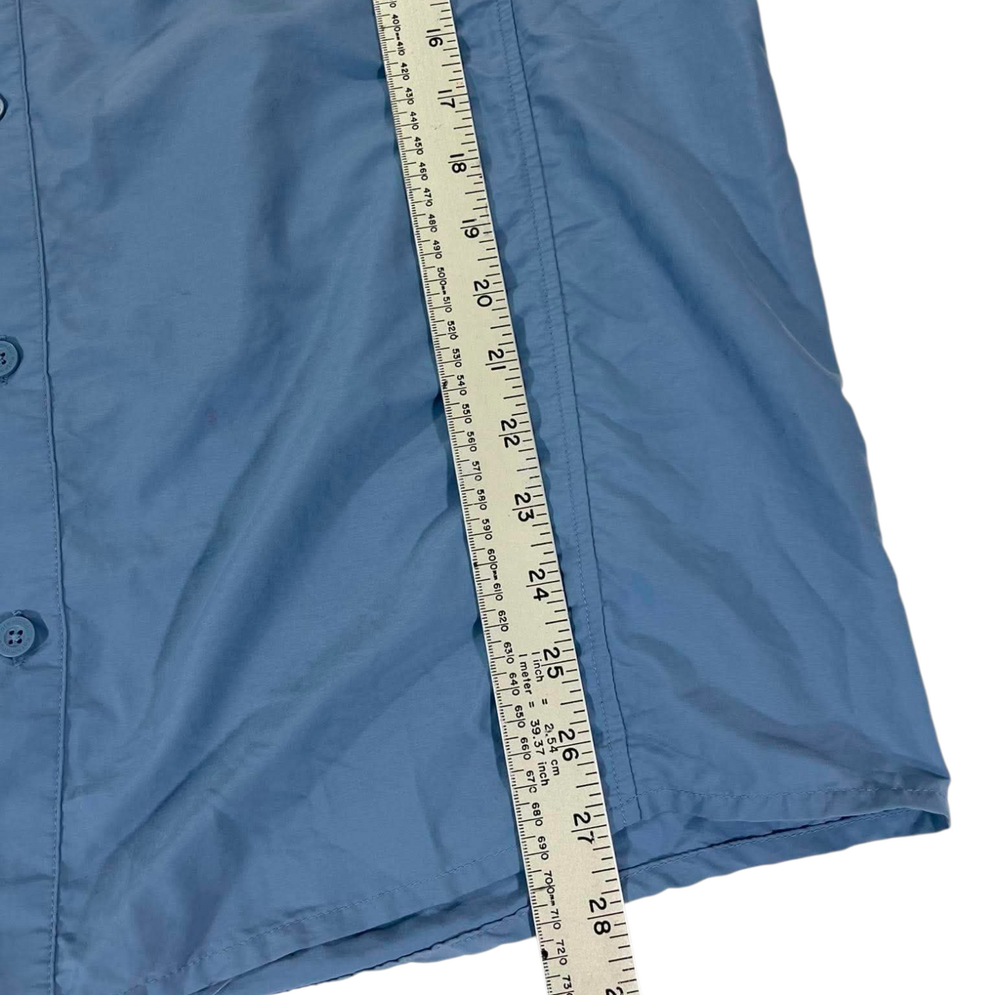 KATHMANDU BLUE BUTTON UP SHIRT (L)