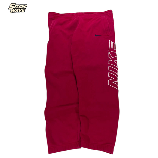 VINTAGE EMBROIDERED NIKE RED SWEATPANTS (XL) ⁹