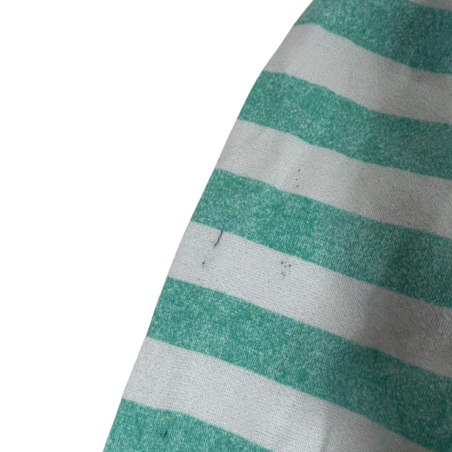 90s GREEN STRIPED QUARTER ZIP SWEATSHIRT (M)