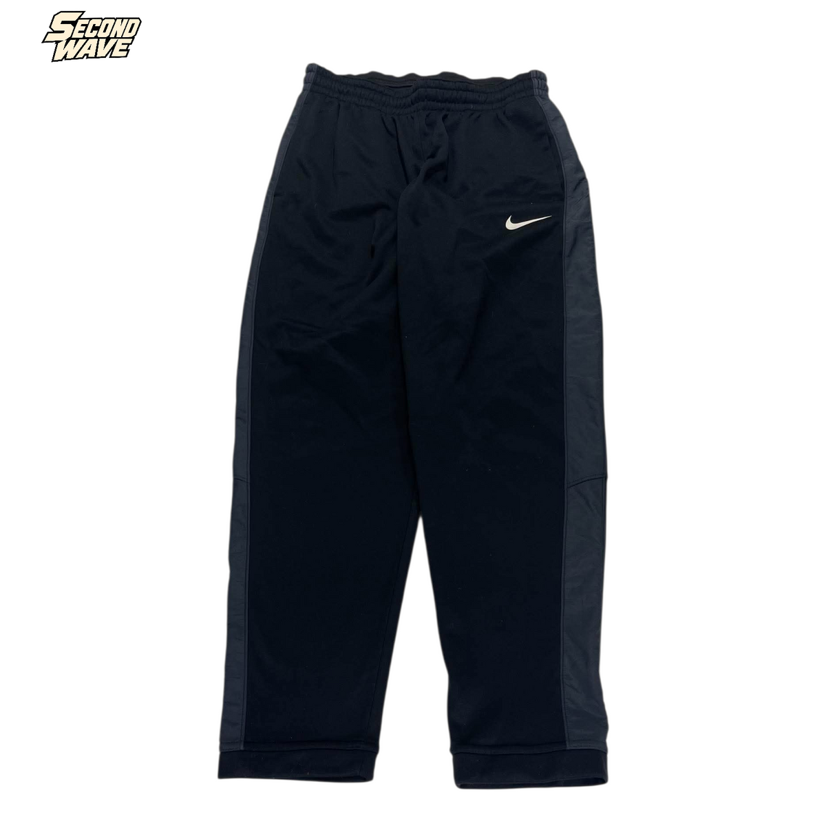 NIKE BLACK & GREY TRACK PANTS³ (BEST FIT S - M)