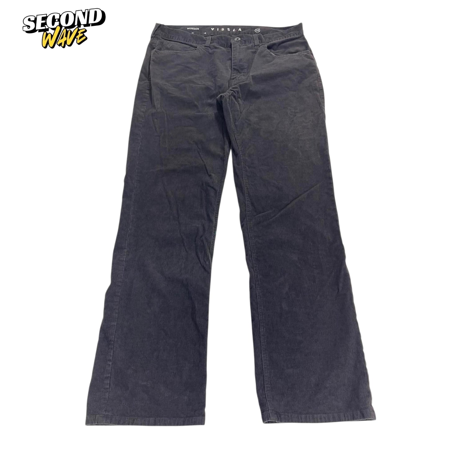 VISSLA DARK BROWN CORDUROY TROUSERS (34)