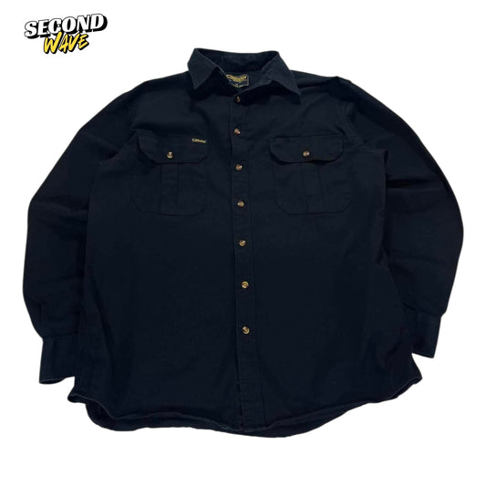 BISLEY BLACK WORKWEAR BUTTON UP (M)
