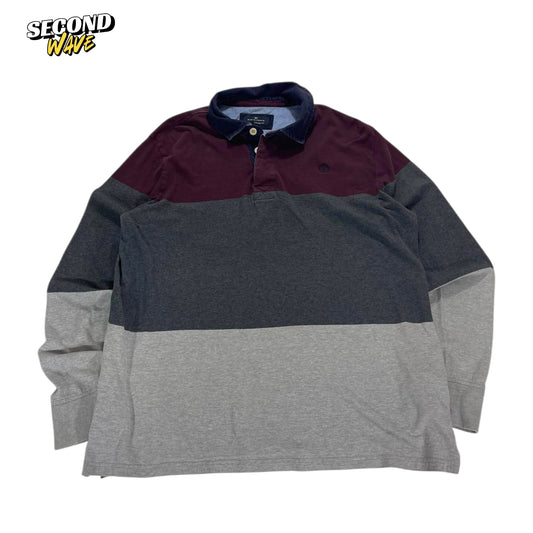 VINTAGE BLUE HARBOUR BURGUNDY & GREY POLO (XL)