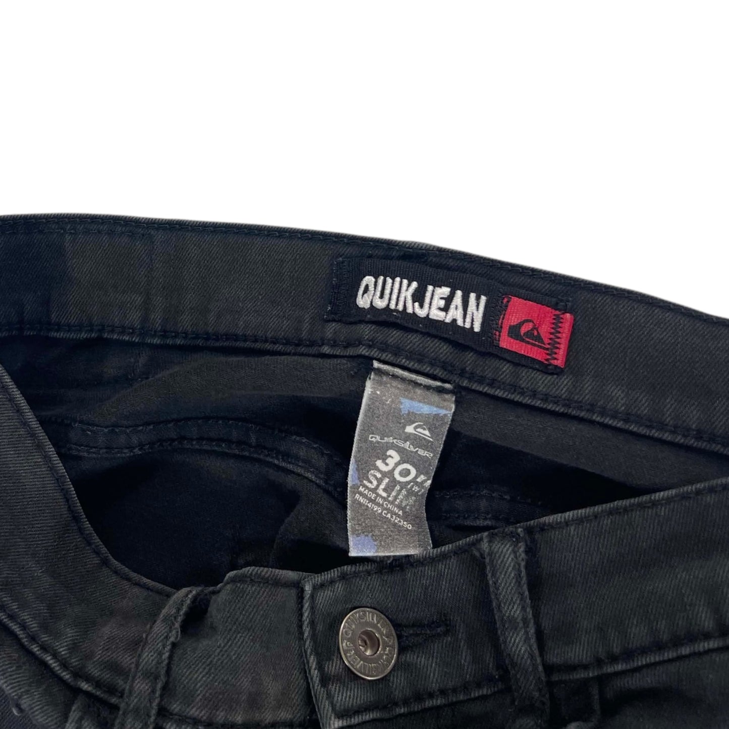 Y2K QUIKSILVER BLACK SLIM FIT JEANS (30")