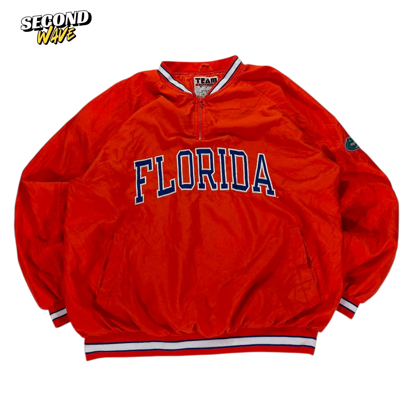 VINTAGE 90S FLORIDA GATORS RED QUARTER ZIP WINDBREAKER (M-L)