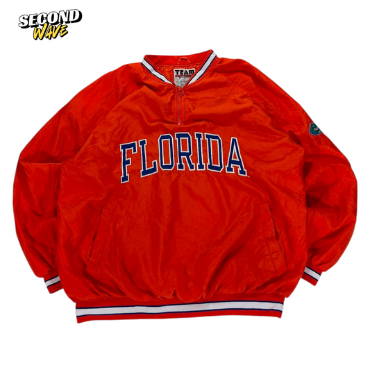 VINTAGE 90S FLORIDA GATORS RED QUARTER ZIP WINDBREAKER (M-L)