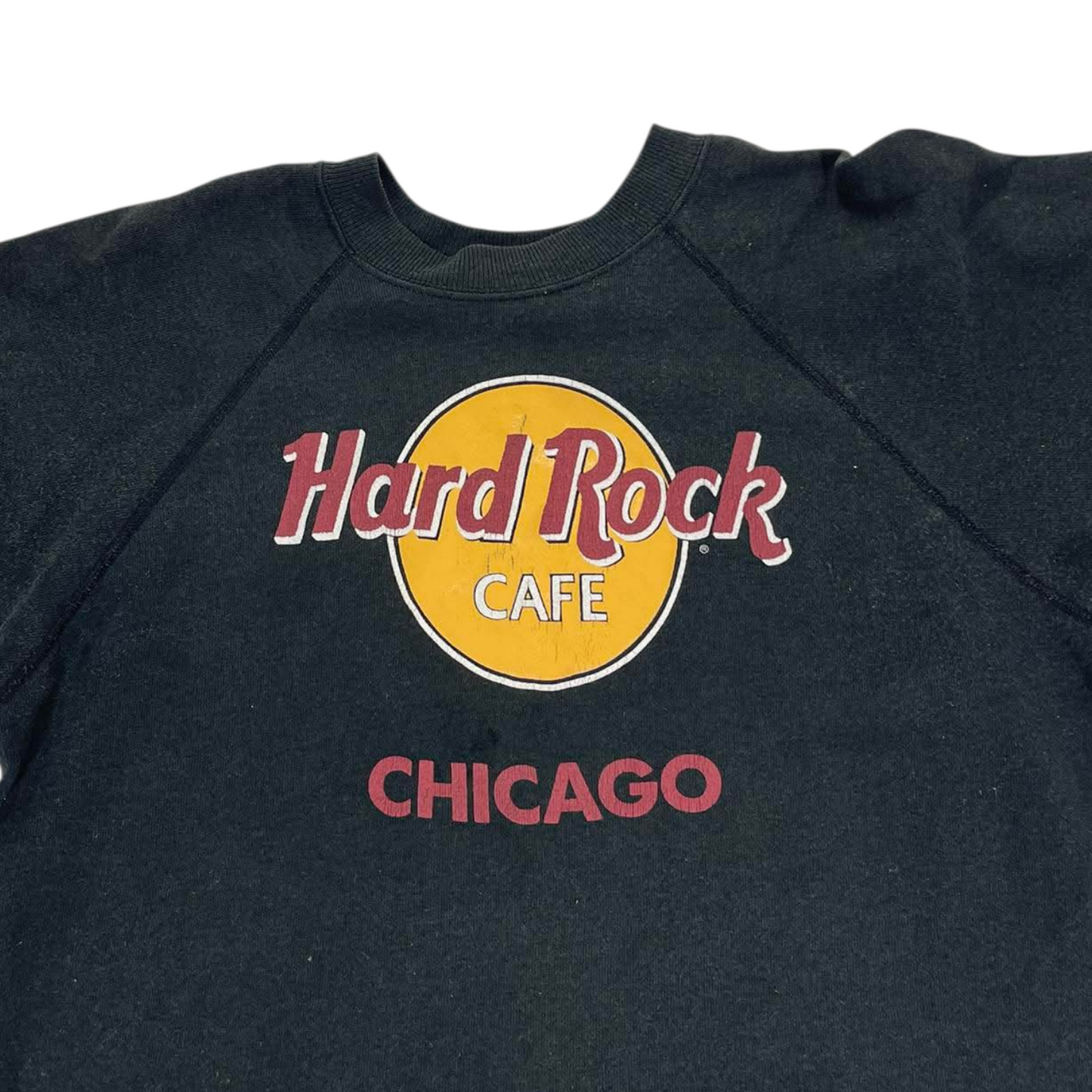 VINTAGE HARD ROCK CAFE CHICAGO BLACK CREWNECK SWEATSHIRT (M-L)